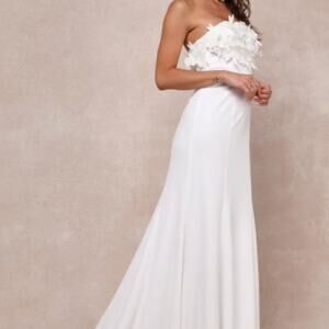 Lulus | Dresses | Lulus Lovely Endearment White Satin Sleeveless Backless  Maxi Dress | Poshmark